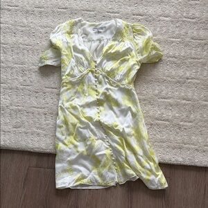 Allsaints white and Yellow Mini Dress